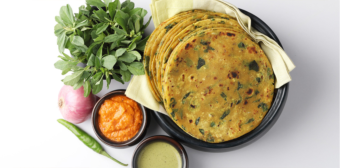 Cook Methi Paratha with Salna Easily - Keventer